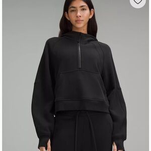 lululemon Black Mock Neck Cuffed Sleeve Sweatshirt